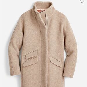 J Crew Cocoon Coat in Italian stadium cloth wool blend